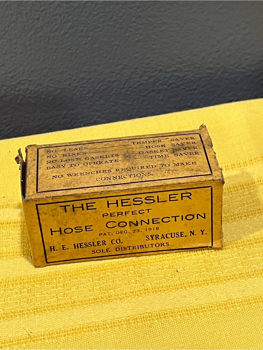 Rare! 1919 Antique Hessler “Perfect” Hose Connection Complete Set